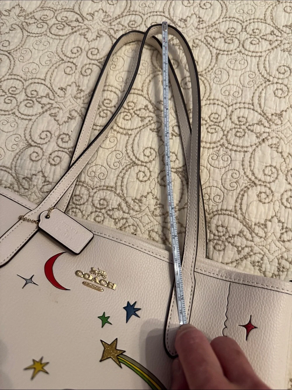 Coach x Observed by us…Small City Tote (CU 387) Chalk/Gold Multi